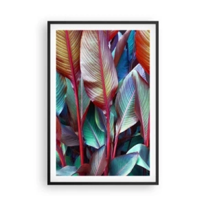 Pôster com moldura preta - Um matagal colorido - 61x91 cm
