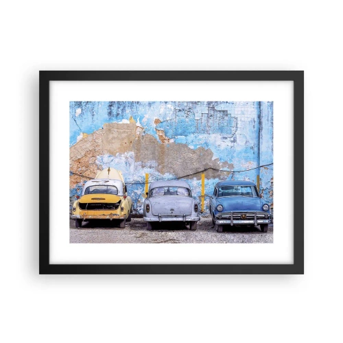 Pôster com moldura preta - Encontro de Veteranos - 40x30 cm