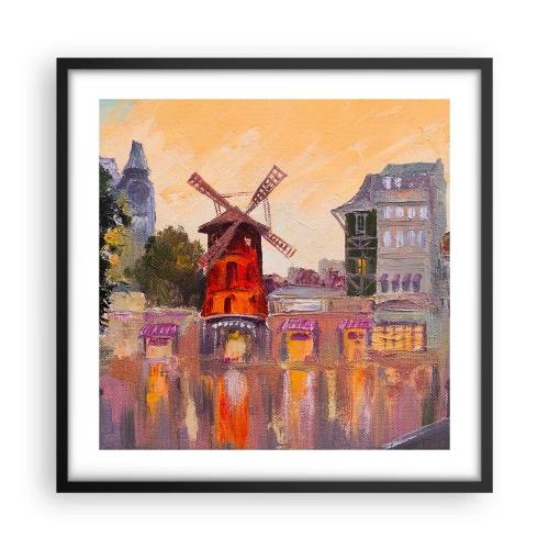 Pôster com moldura preta - Ícones parisienses – Moulin Rouge - 50x50 cm