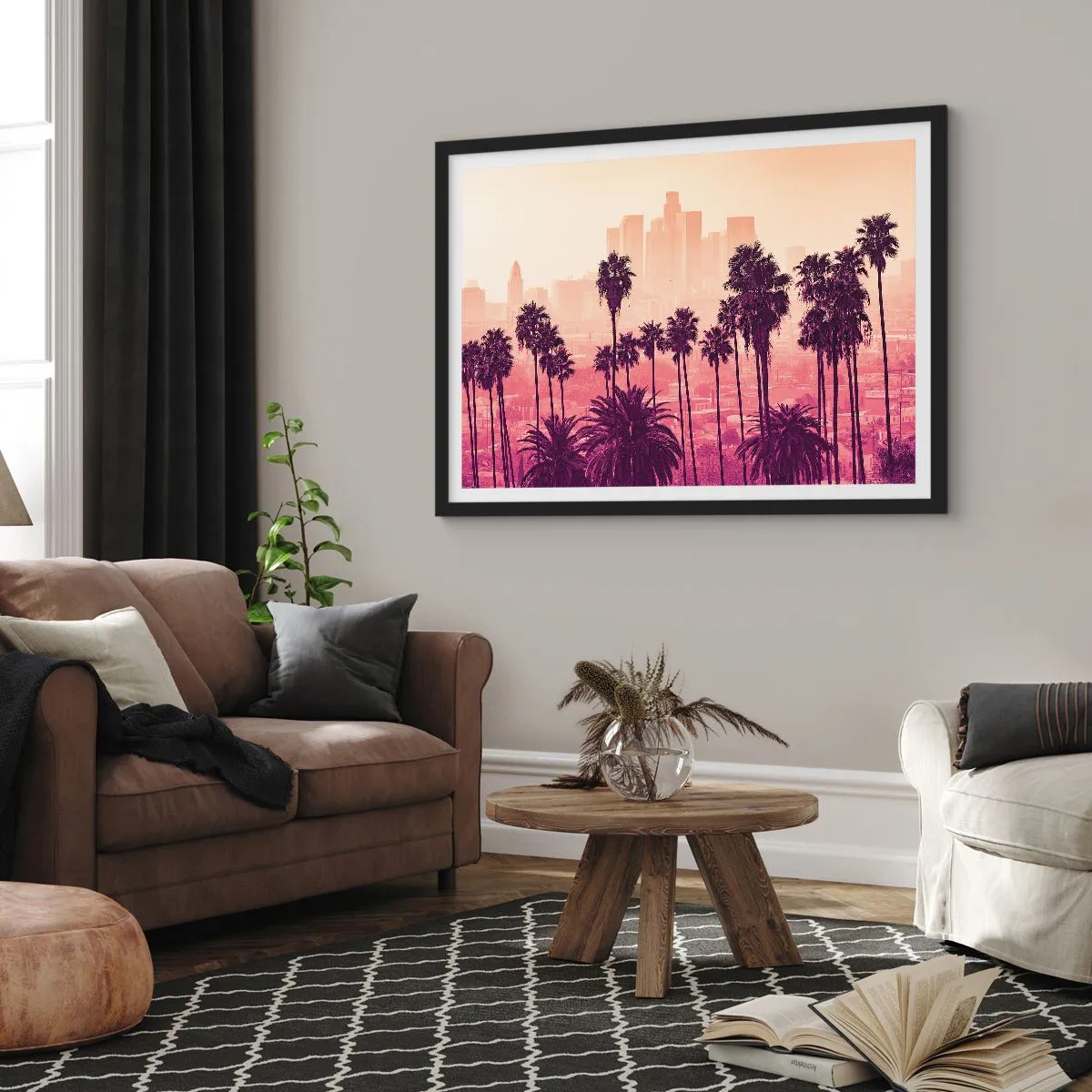 Pôster com moldura preta - Paisagem californiana - 70x50 cm