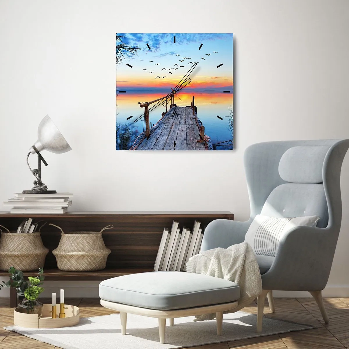 Relógio de parede - Relógio em vidro - É hora de voltar... - 30x30 cm