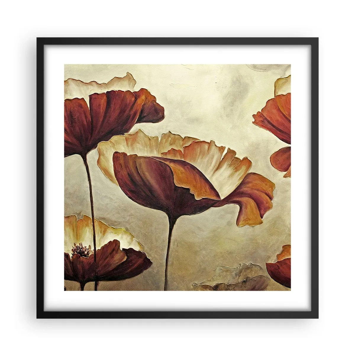 Pôster com moldura preta - Prados e pradarias - 50x50 cm