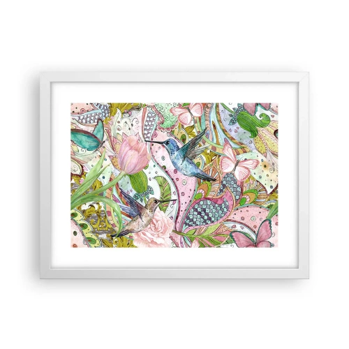 Pôster em moldura branca - Emaranhados em trepadeiras - 40x30 cm