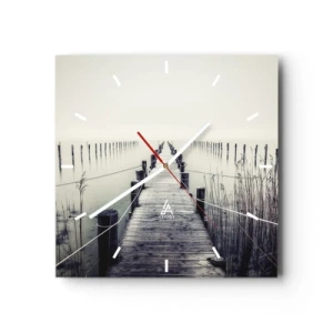 Relógio de parede - Relógio em vidro - Mergulhe em paz - 30x30 cm