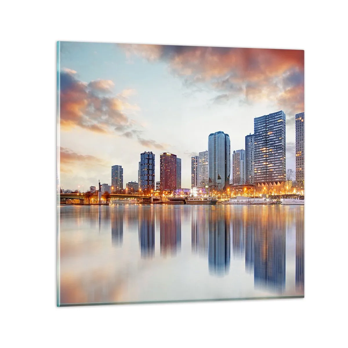 Quadro em vidro - A tranquilidade monumental de Paris - 30x30 cm