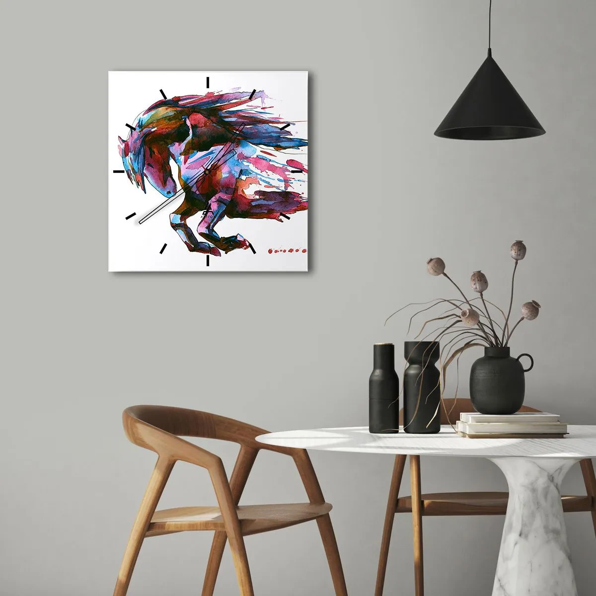 Relógio de parede - Relógio em vidro - Em êxtase - 40x40 cm