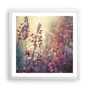 Pôster em moldura branca - Jardim Secreto - 50x50 cm