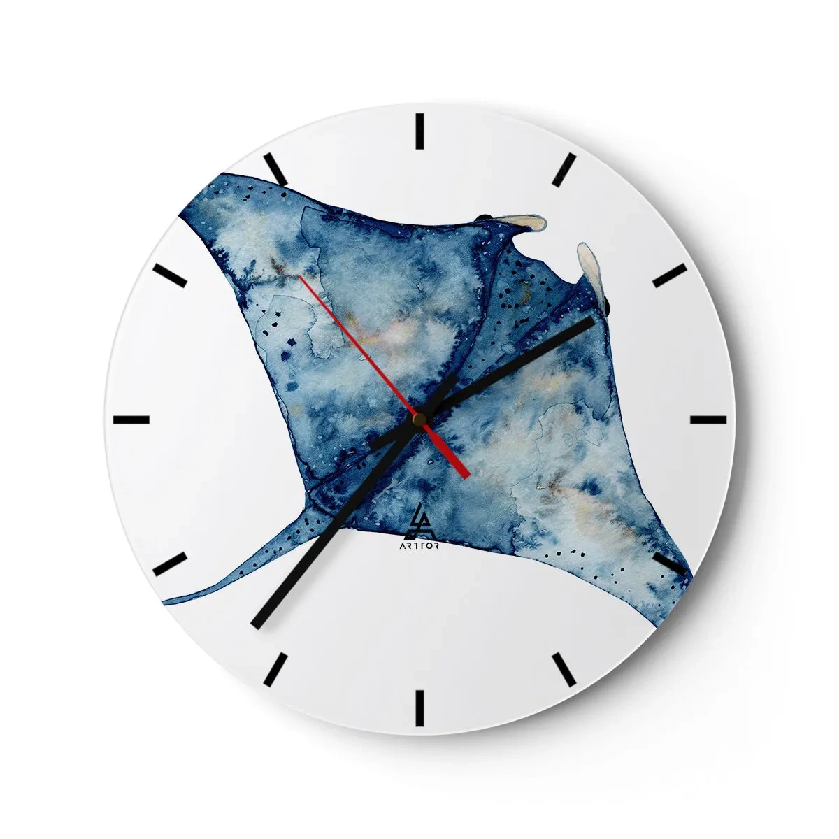 Relógio de parede - Relógio em vidro - A vida em azul - 40x40 cm