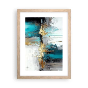 Pôster com moldura de carvalho claro - Tudo flui - 30x40 cm