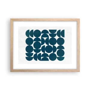 Pôster com moldura de carvalho claro - Círculos e semicírculos - 40x30 cm