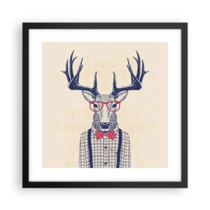 Pôster com moldura preta - Extravagância engraçada - 40x40 cm