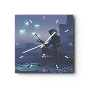 Relógio de parede - Relógio em vidro - A vida vai voltar - 30x30 cm