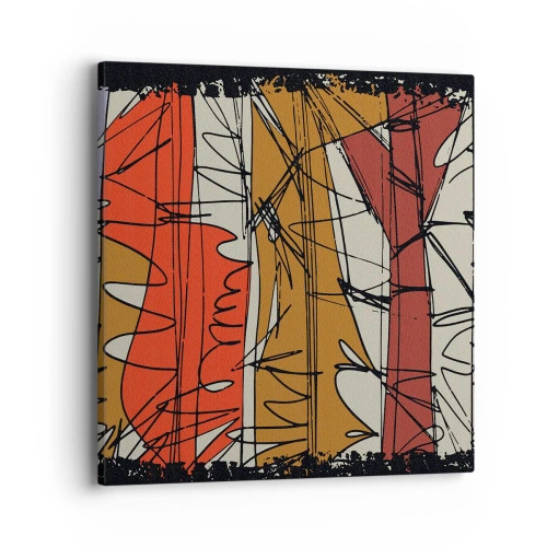 Quadro em tela - Composição espontânea - 40x40 cm