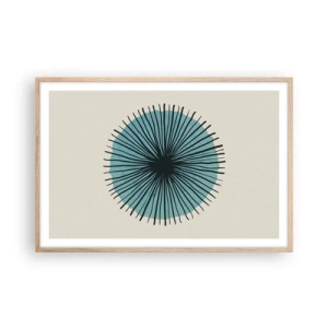 Pôster com moldura de carvalho claro - Radiante sobre o azul - 91x61 cm