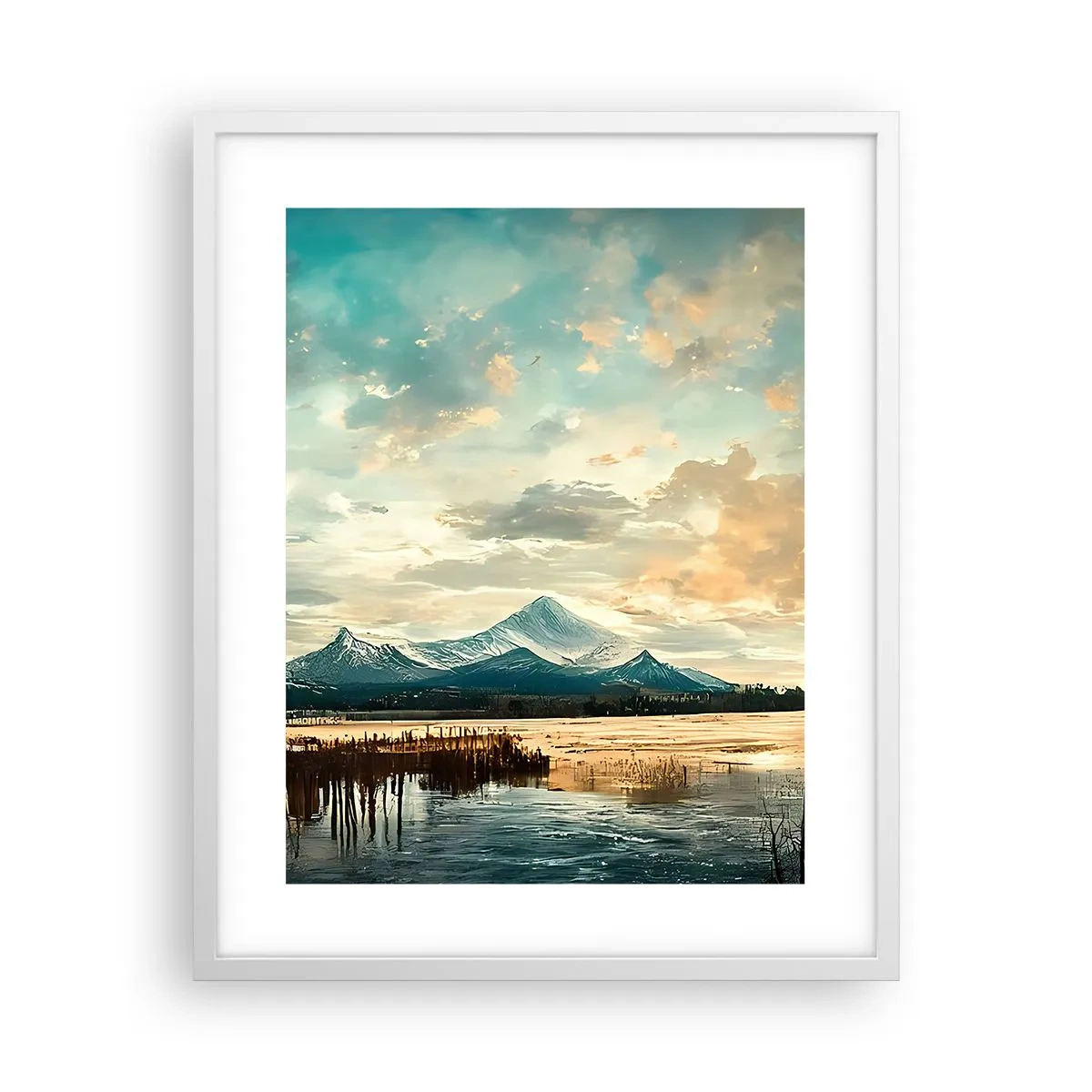 Pôster em moldura branca - Sob a proteção do céu - 40x50 cm