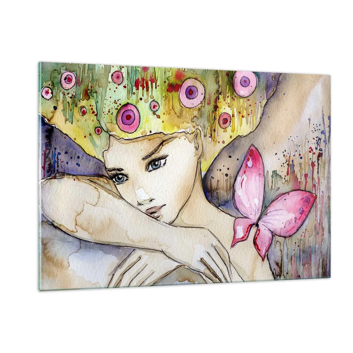 Quadro em vidro - Princesa borboleta - 120x80 cm
