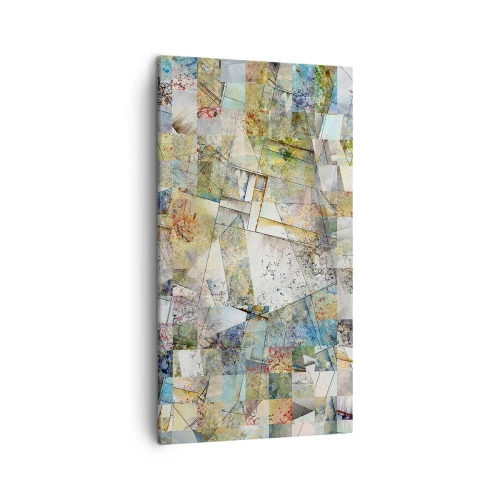 Quadro em tela - Embaralhamento geométrico - 45x80 cm