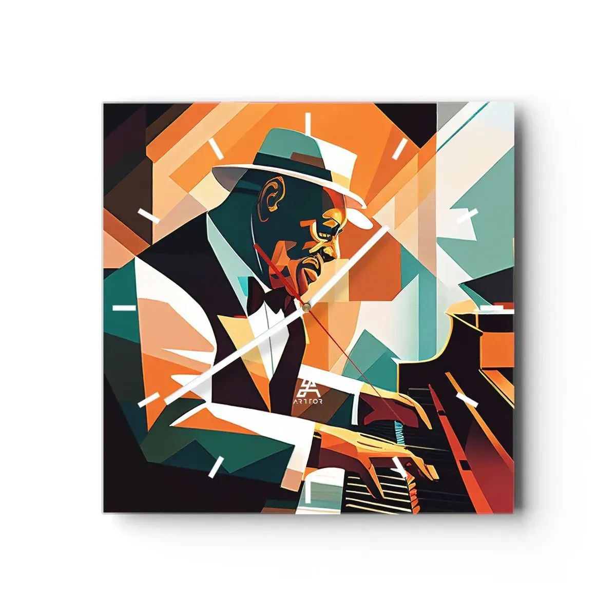 Relógio de parede - Relógio em vidro - Todo aquele jazz - 30x30 cm