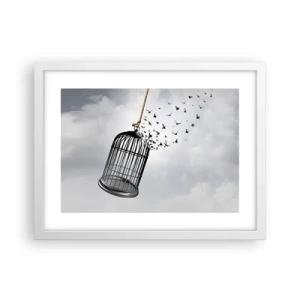 Pôster em moldura branca - Fé... Esperança... Liberdade! - 40x30 cm