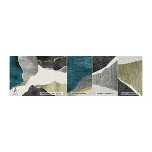Amostra de papel de parede Premium Sand - Composição de mosaico com fio de ouro - Abstracionismo, Art Deco, Pedaço - 100x30 cm