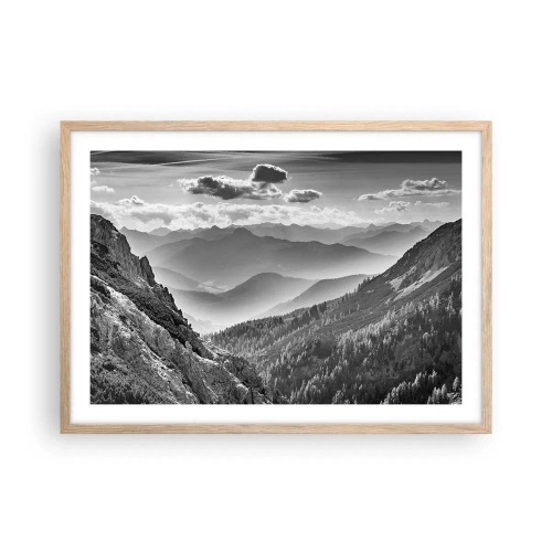 Pôster com moldura de carvalho claro - Até ao horizonte - 70x50 cm