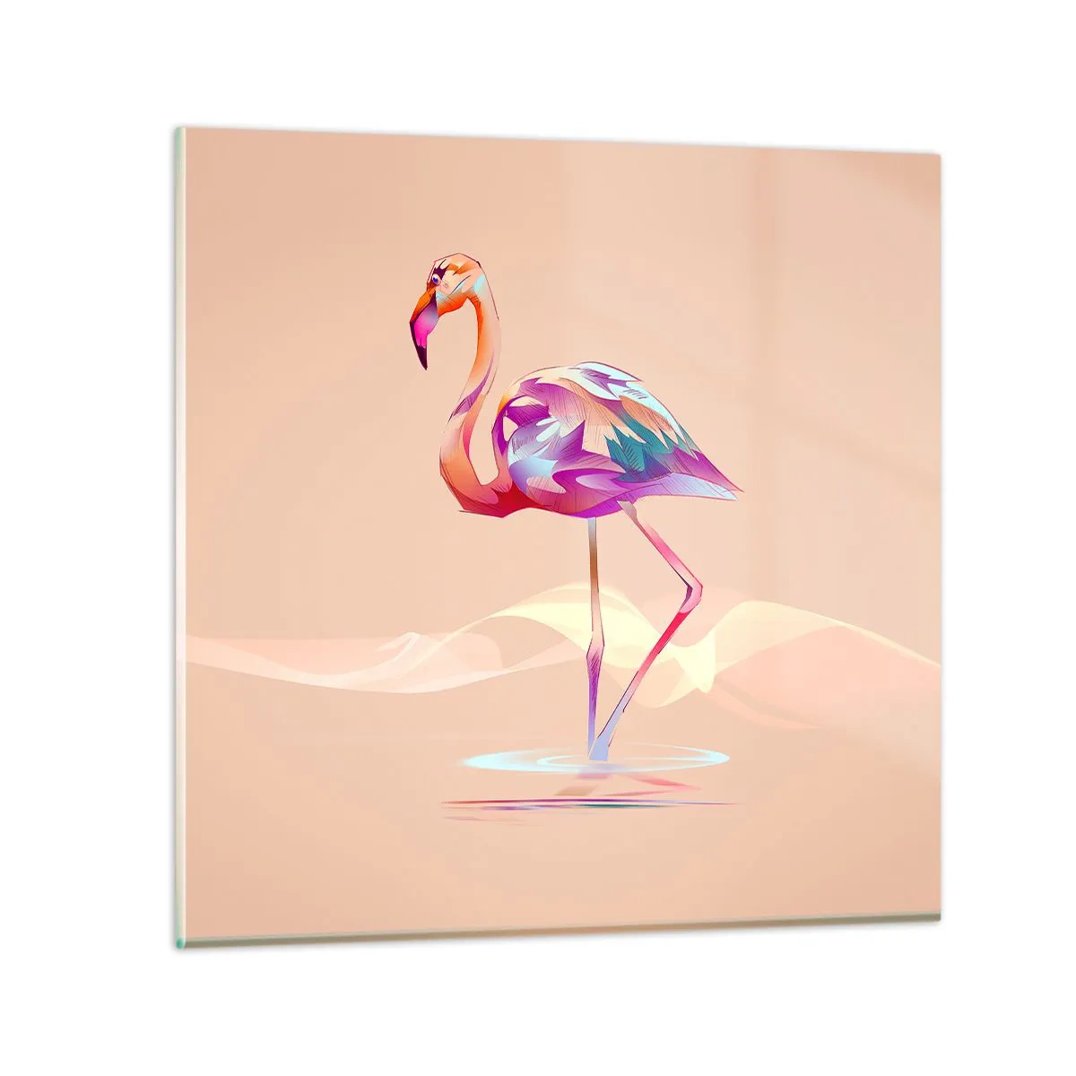 Quadro em vidro - A ave das boas emoções - 60x60 cm