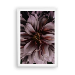 Pôster em moldura branca - Coração de flor - 61x91 cm
