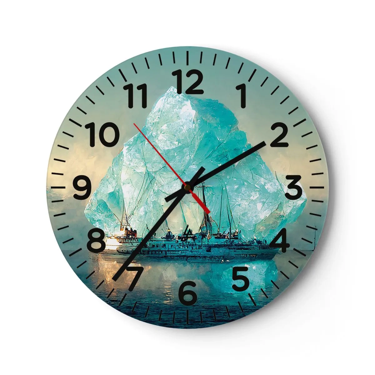 Relógio de parede - Relógio em vidro - Diamante Ártico - 40x40 cm