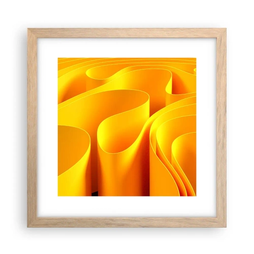 Pôster com moldura de carvalho claro - Como as ondas do sol - 30x30 cm