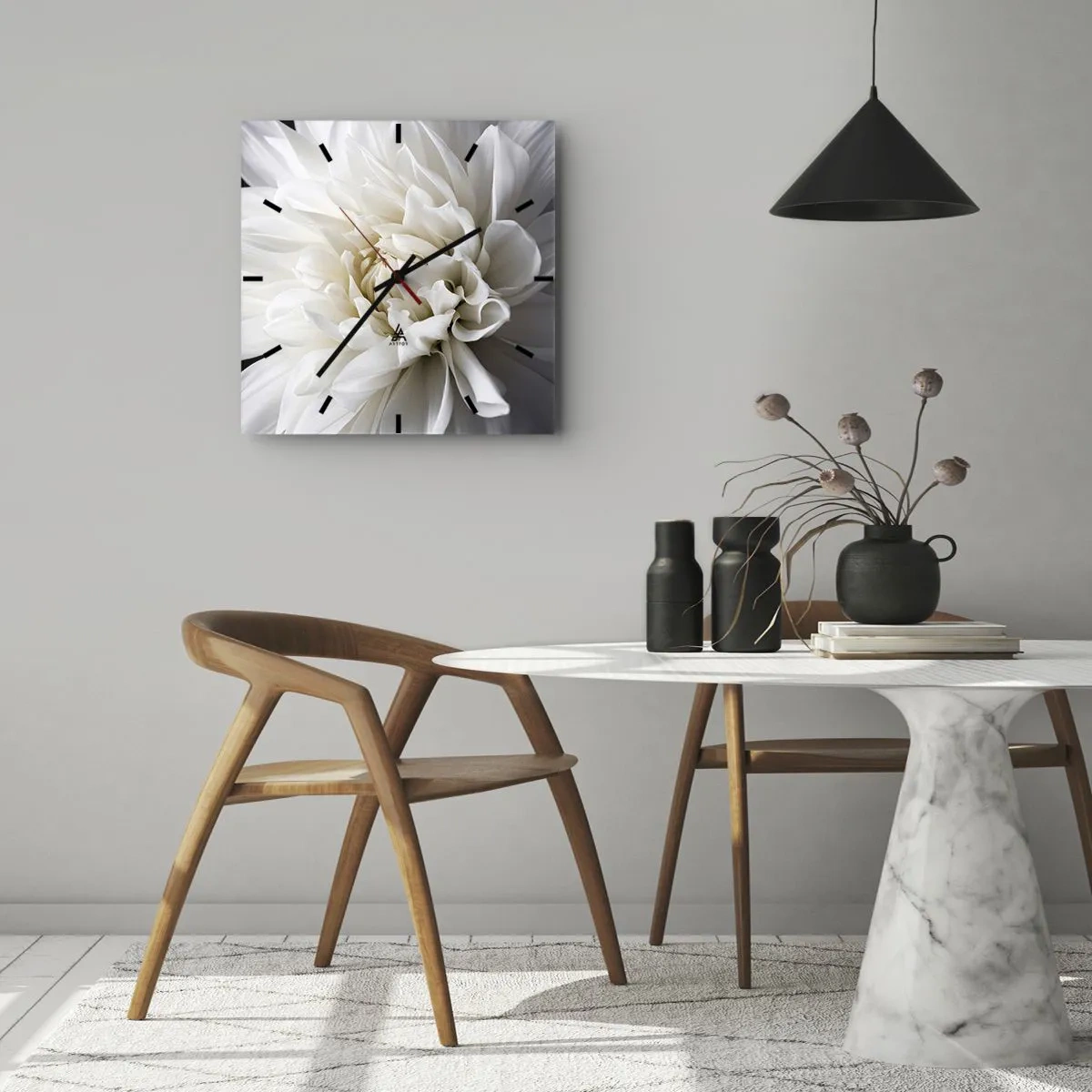 Relógio de parede - Relógio em vidro - Manhã da noiva - 30x30 cm