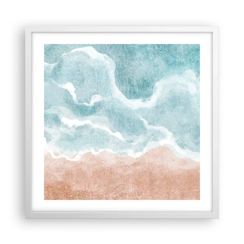 Pôster em moldura branca - Abstração de nuvem - 50x50 cm