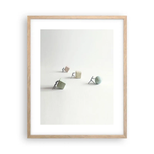 Pôster com moldura de carvalho claro - É a vida - 40x50 cm