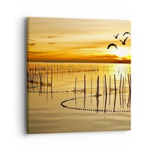 Quadro em tela - Na pescaria - 40x40 cm