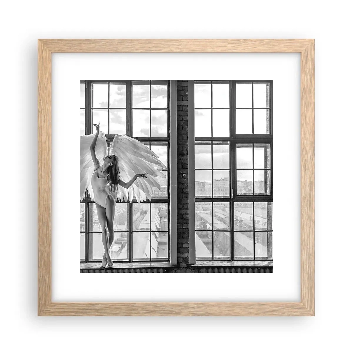 Pôster com moldura de carvalho claro - Cidade dos Anjos? - 30x30 cm