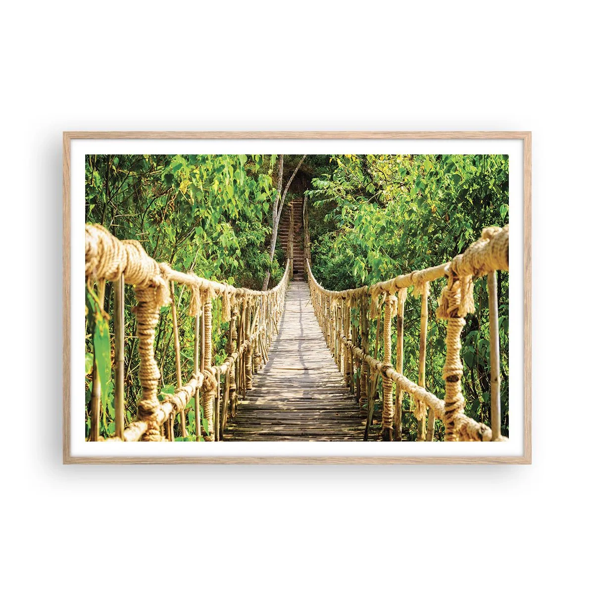 Pôster com moldura de carvalho claro - Suspenso na vegetação - 100x70 cm
