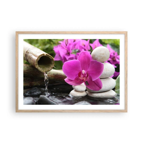 Pôster com moldura de carvalho claro - Descanso imediato - 70x50 cm