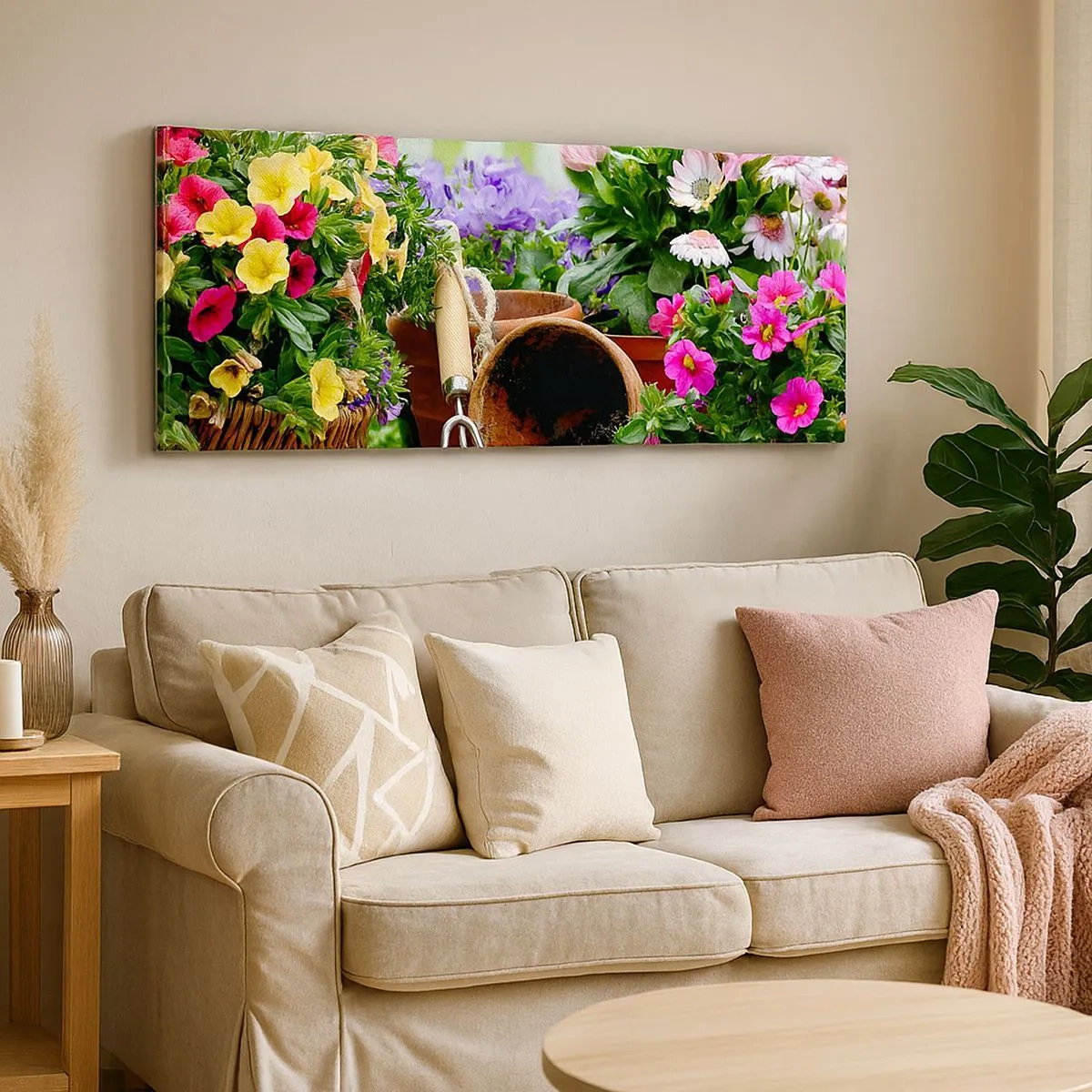 Quadro em tela - Jardim da Joana - 100x40 cm