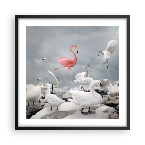 Pôster com moldura preta - Como vim parar aqui? - 50x50 cm