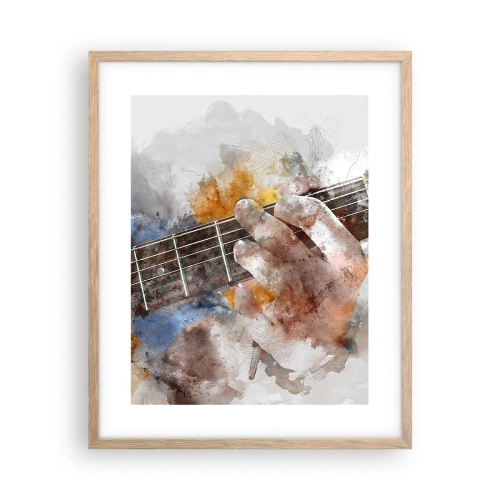 Pôster com moldura de carvalho claro - Poesia entre as cordas - 40x50 cm