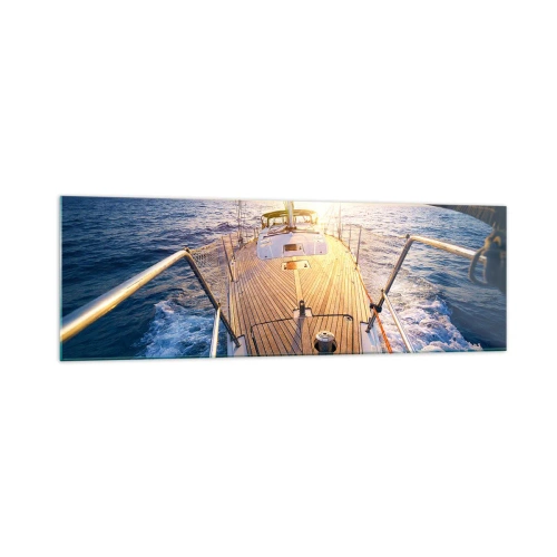 Quadro em vidro - Correr sobre as ondas - 160x50 cm