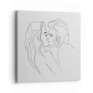 Quadro em tela - Com a mesma linha - 30x30 cm