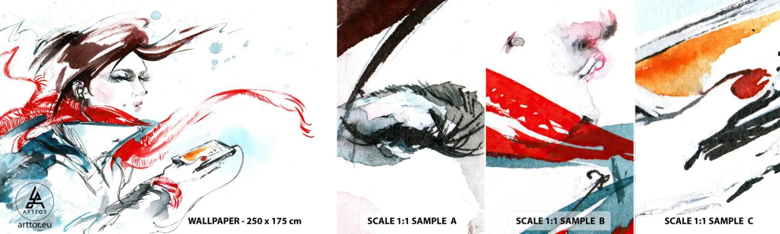 Amostra de Papel de Parede Standard Eco - Algo está a tocar dentro de mim - Mulher, Telefone, Moda - 100x30 cm