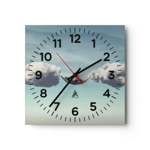 Relógio de parede - Relógio em vidro - A felicidade do momento - 40x40 cm