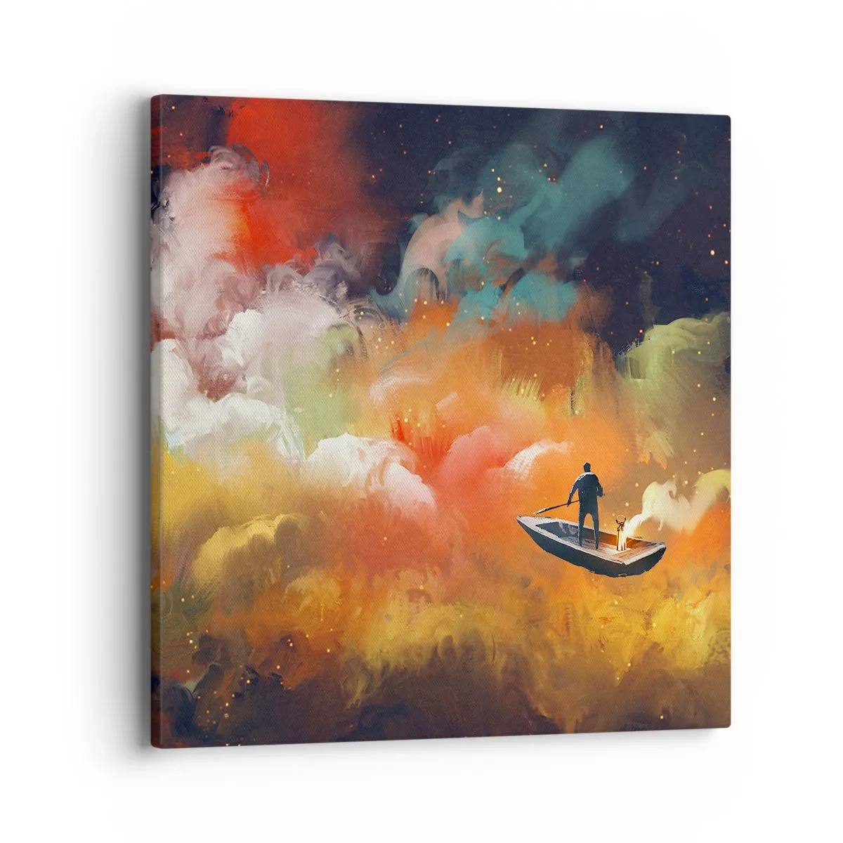 Quadro em tela - De barco pela galáxia - 40x40 cm