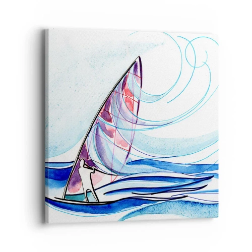 Quadro em tela - Com o vento no ritmo das ondas - 40x40 cm