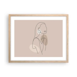 Pôster com moldura de carvalho claro - Um ícone da feminilidade - 50x40 cm