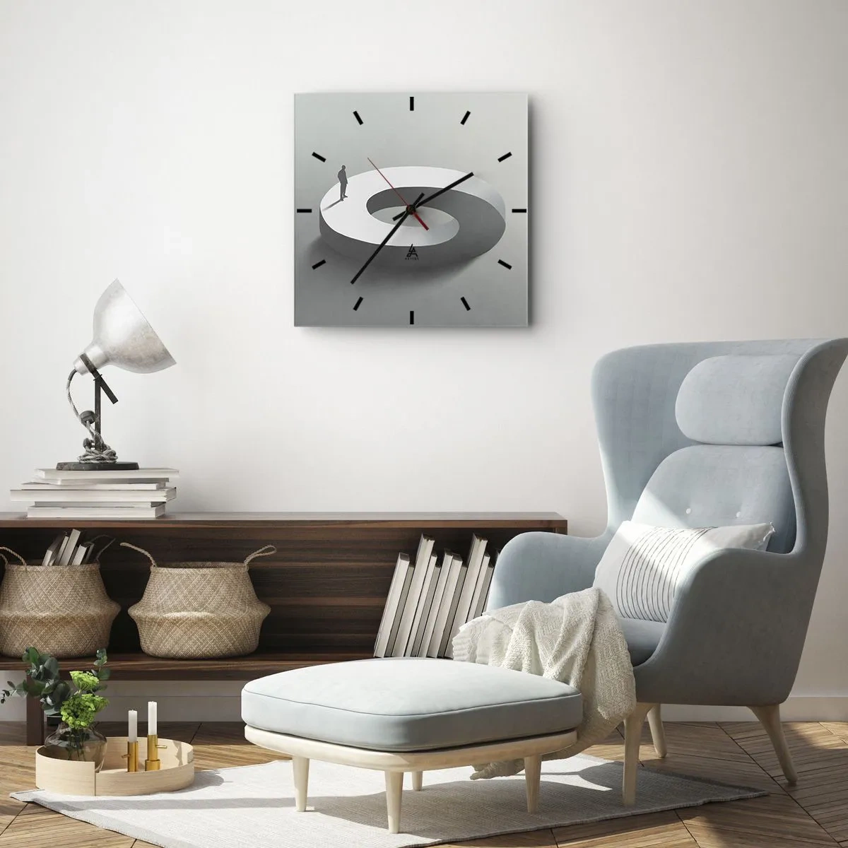 Relógio de parede - Relógio em vidro - Seja inteligente - 40x40 cm