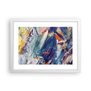 Pôster em moldura branca - Confusão de cores - 40x30 cm