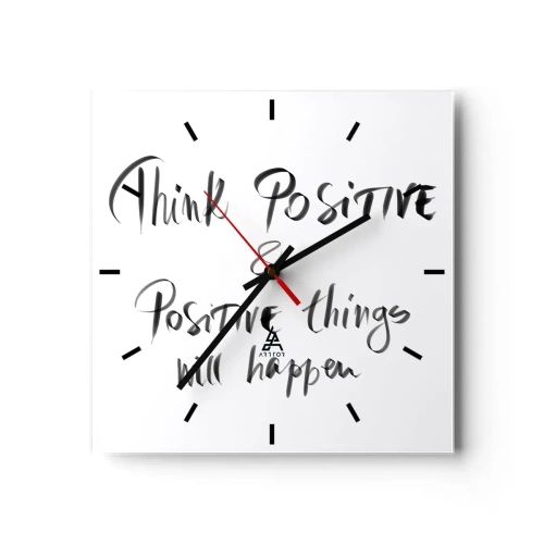 Relógio de parede - Relógio em vidro - Como viver? - 40x40 cm