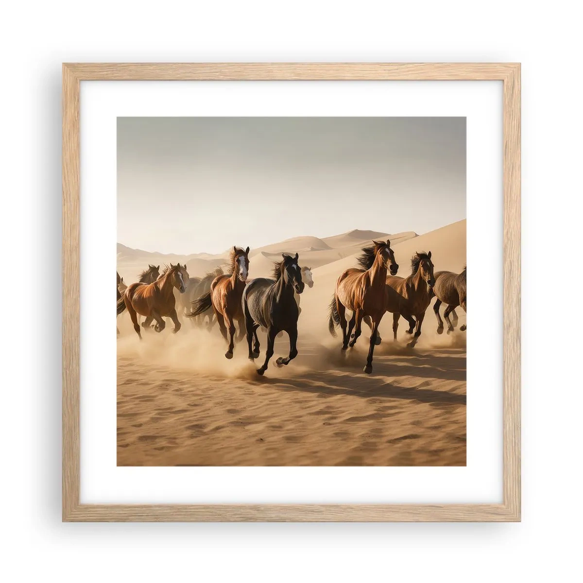 Pôster com moldura de carvalho claro - Livre como o vento - 40x40 cm